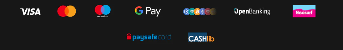 Casino Intense moyens de paiement avec Visa, Mastercard, Maestro, Google Pay, cryptomonnaies, Open Banking, Neosurf, Paysafecard et Cashlib